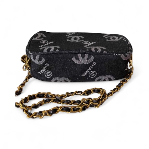 CHANEL Black Denim Makeup Bag Chain Crossbody Bag Limited VIP Gift - Picture 6 of 9